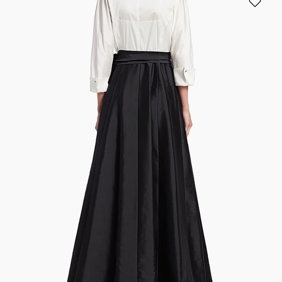 Terri Jon Elegant White Black Maxi Evening Dress - Picture 7 of 8